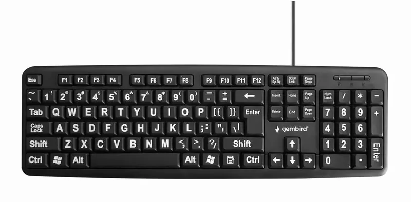 Gembird Standart USB ENG BIG/LETT. Black KB-US-103