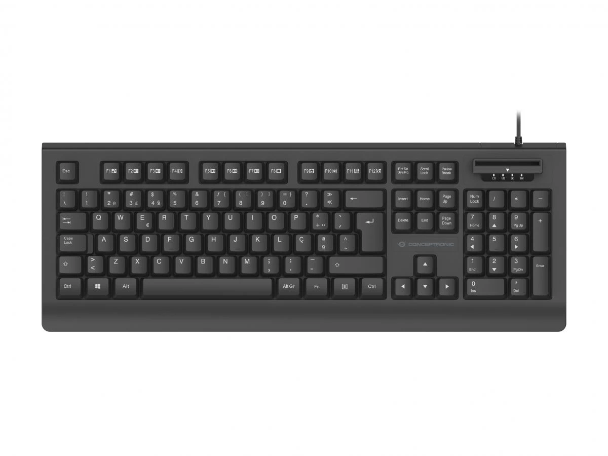 Conceptronic KAYNE01 USB Keyboard with Smart ID Card Reader Portuguese