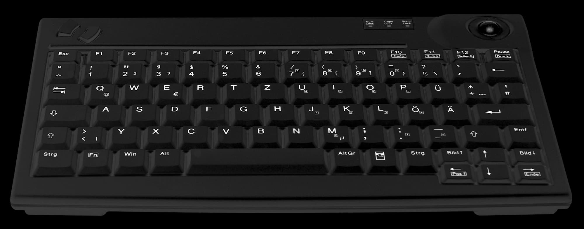 Active Key AK-440 Industry 4.0 Mini Trackball Keyboard USB (Black) DE