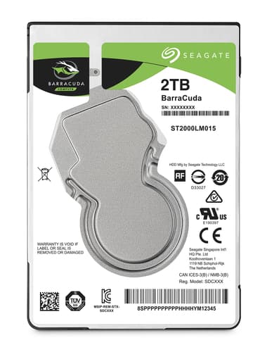 Seagate Barracuda 2.5" hard drive 2 TB 5400 RPM 128 MB 2.5" Serial ATA III