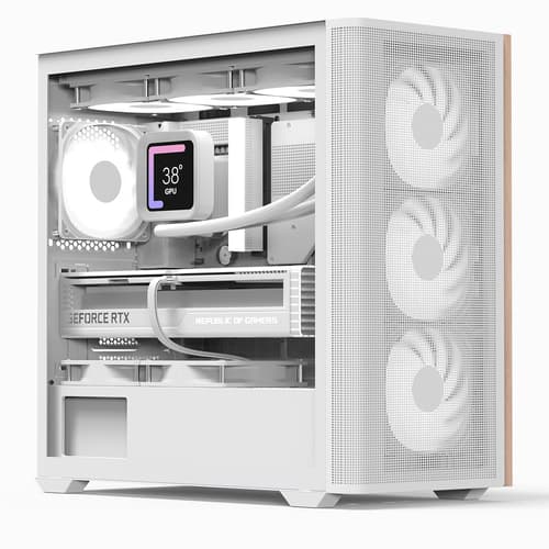 Aerocool D301A Mini Tower White, Wood