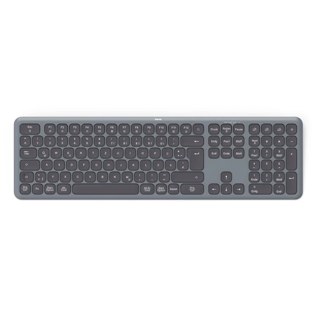 Hama WK-550 Multi-Device Wireless Keyboard (Black, DE)