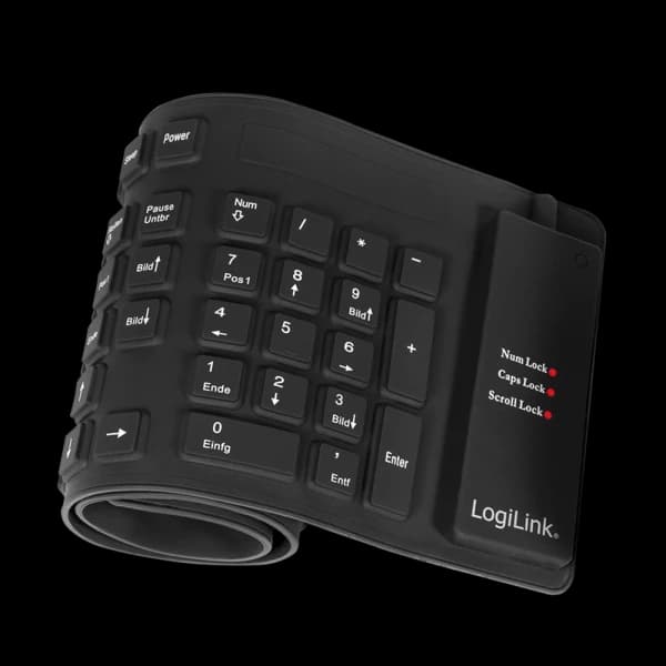 LogiLink Flexible Waterproof Keyboard DE (Black)