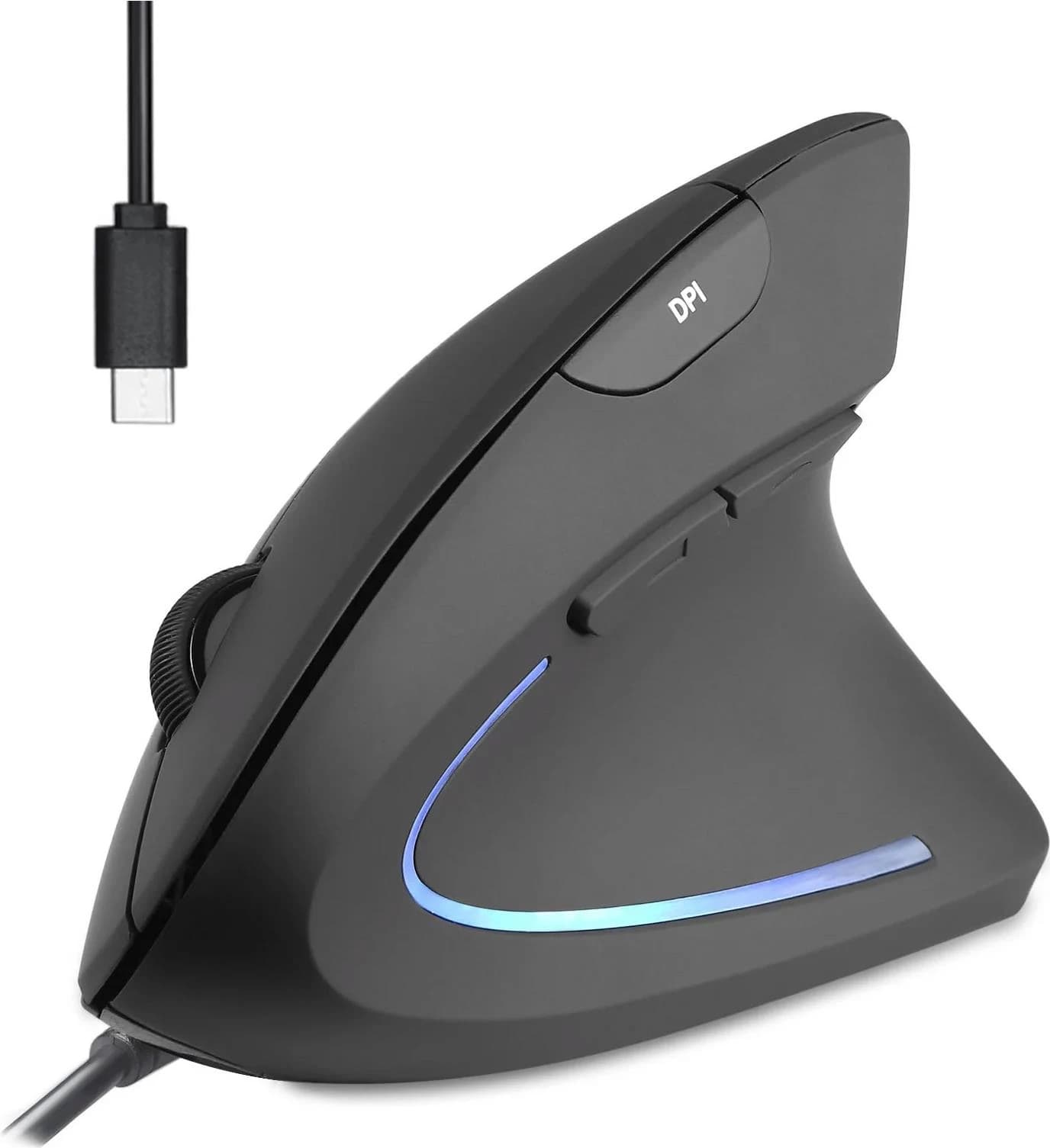 Perixx PERIMICE-513 C Vertical Ergonomic Mouse USB-C (Black)