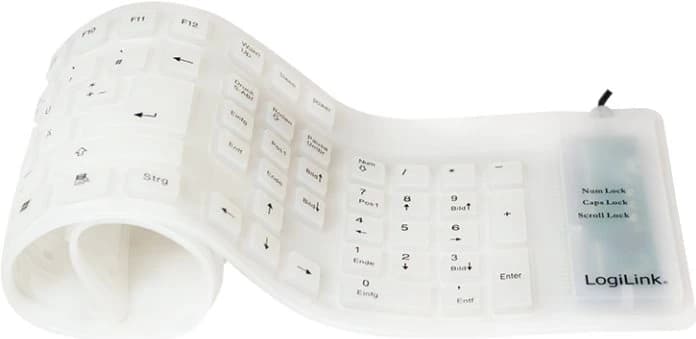 LogiLink Flexible Silicone Keyboard German (White)