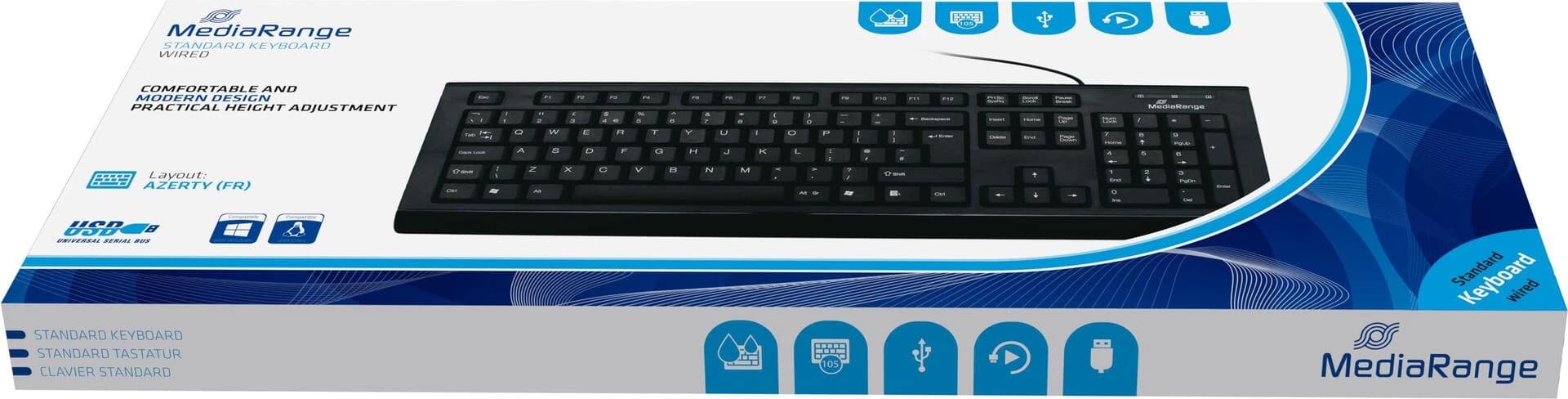 MediaRange MROS101 Wired Keyboard French AZERTY (Black)