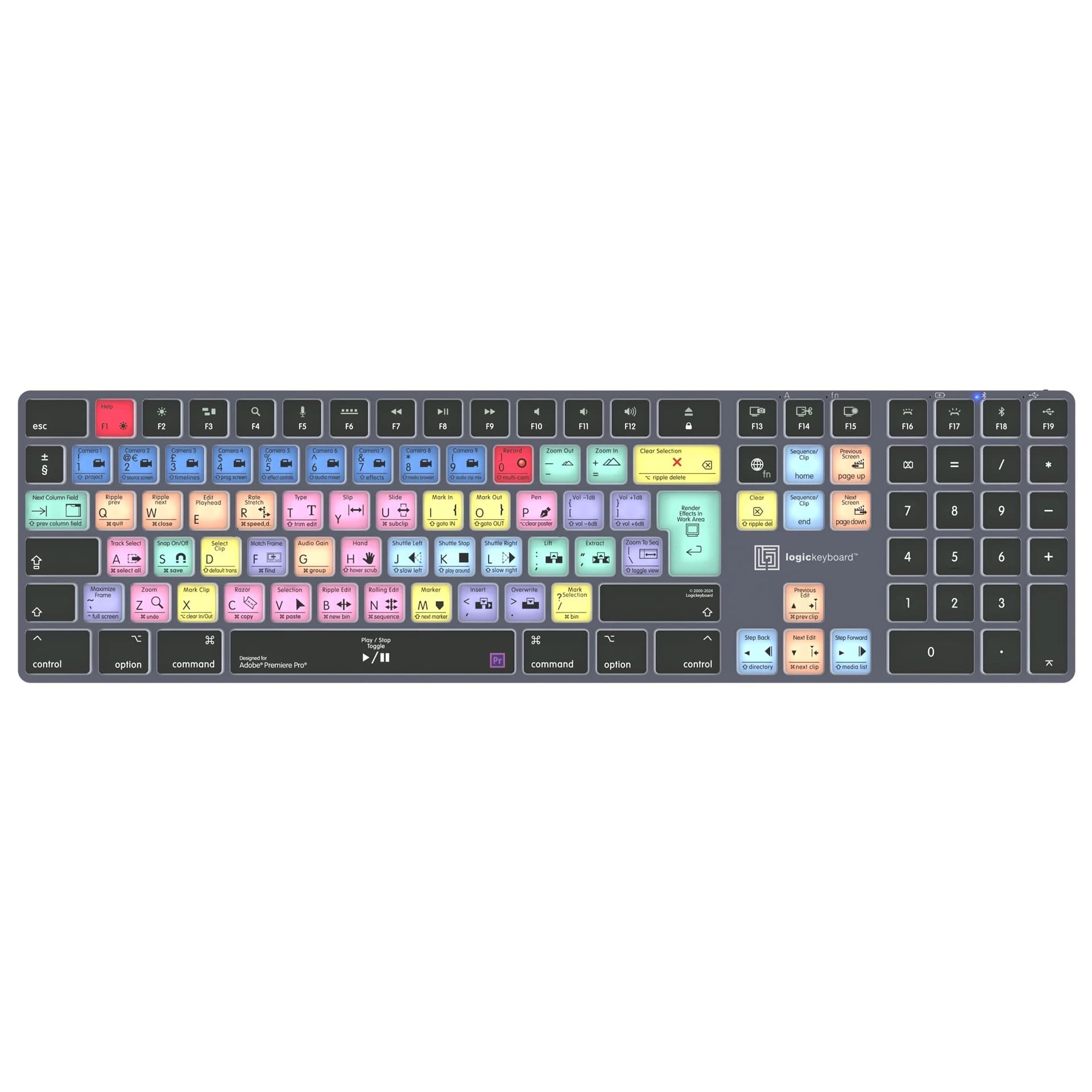 Logickeyboard Adobe Premiere Pro Titan Backlit Mac Keyboard UK