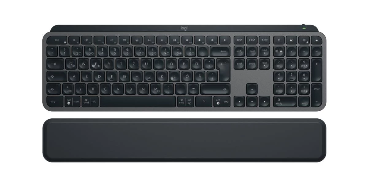 Logitech MX Keys S with Palm Rest DE (Graphite)