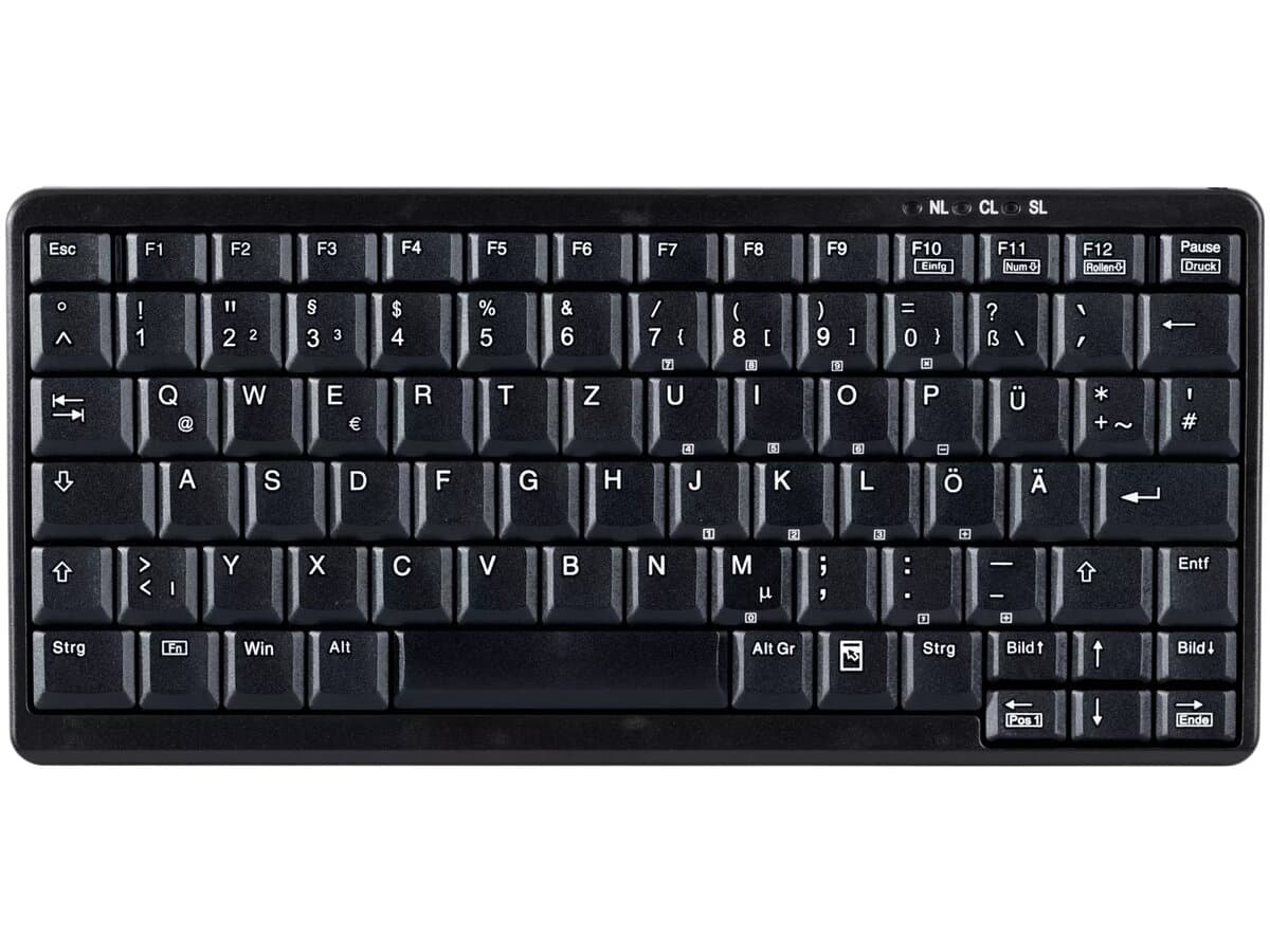 Active Key AK-4100 Soft Tactile Mini Keyboard PS/2 (Black, US English)
