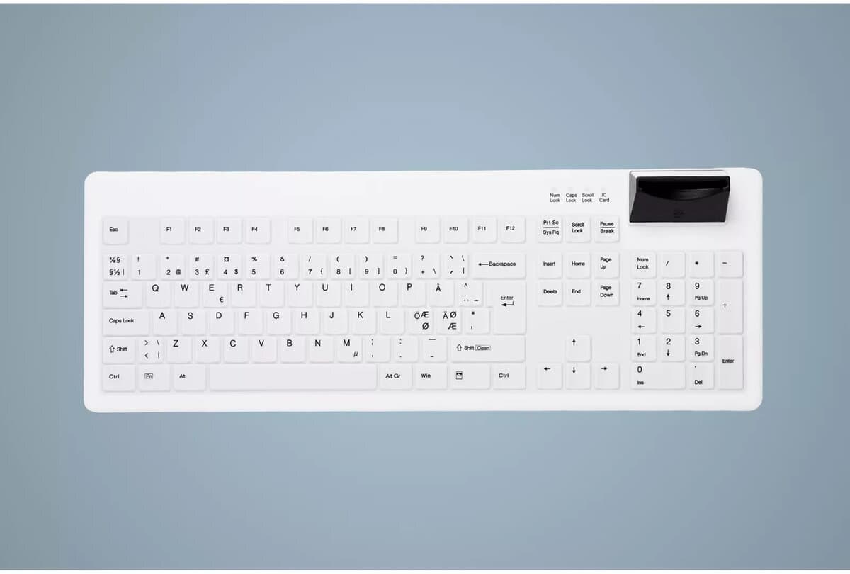Cherry Active Key AK-C8200 Medical Smart Card Keyboard DE (White)