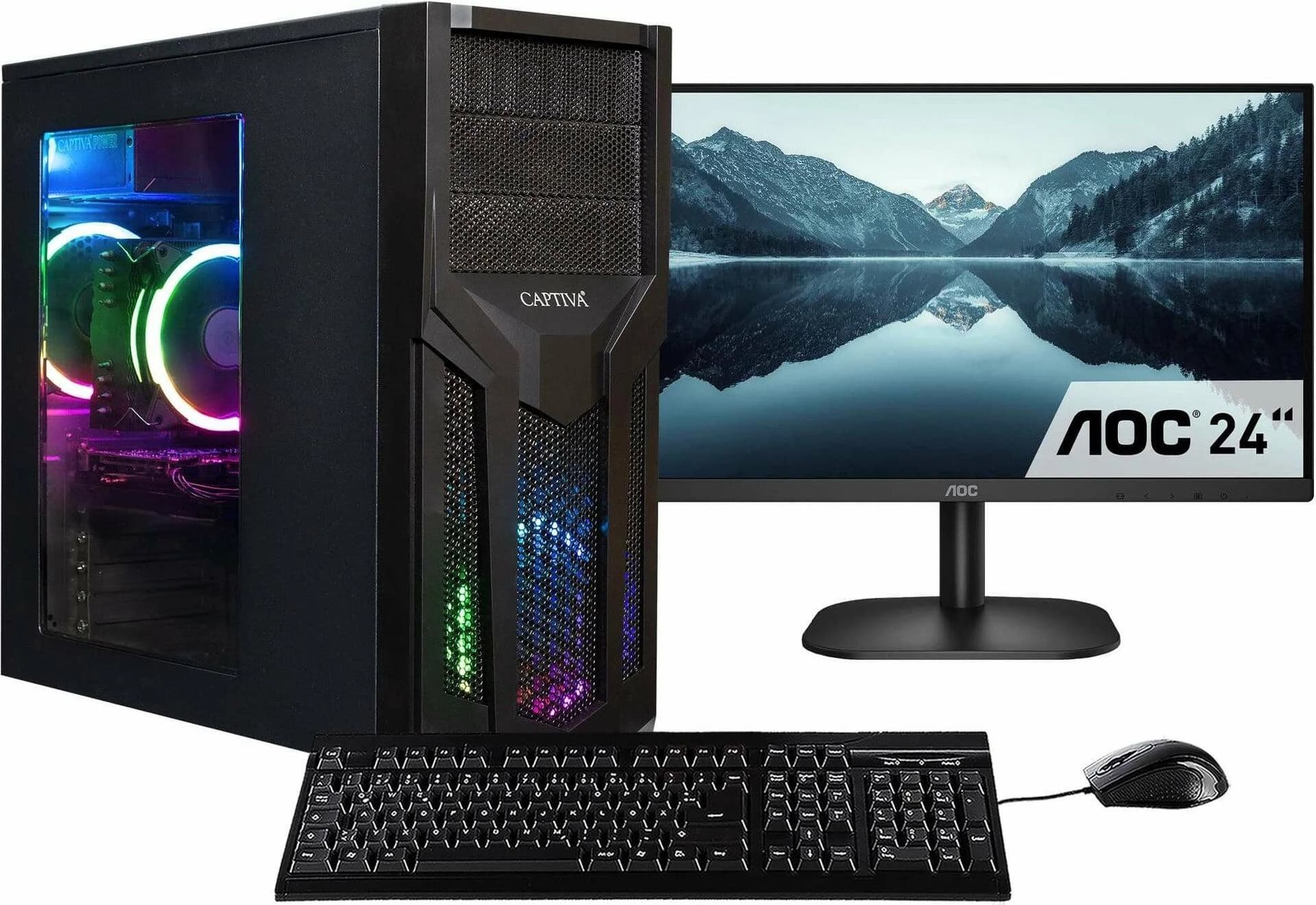 CAPTIVA PC Power Starter R80-007 TFT rinkinys (Ryzen 5 5600G/SSD 1TB/32GB/DVD-RW/MSI/WLAN/Windows 11 Home) - stacionārais dators monitor