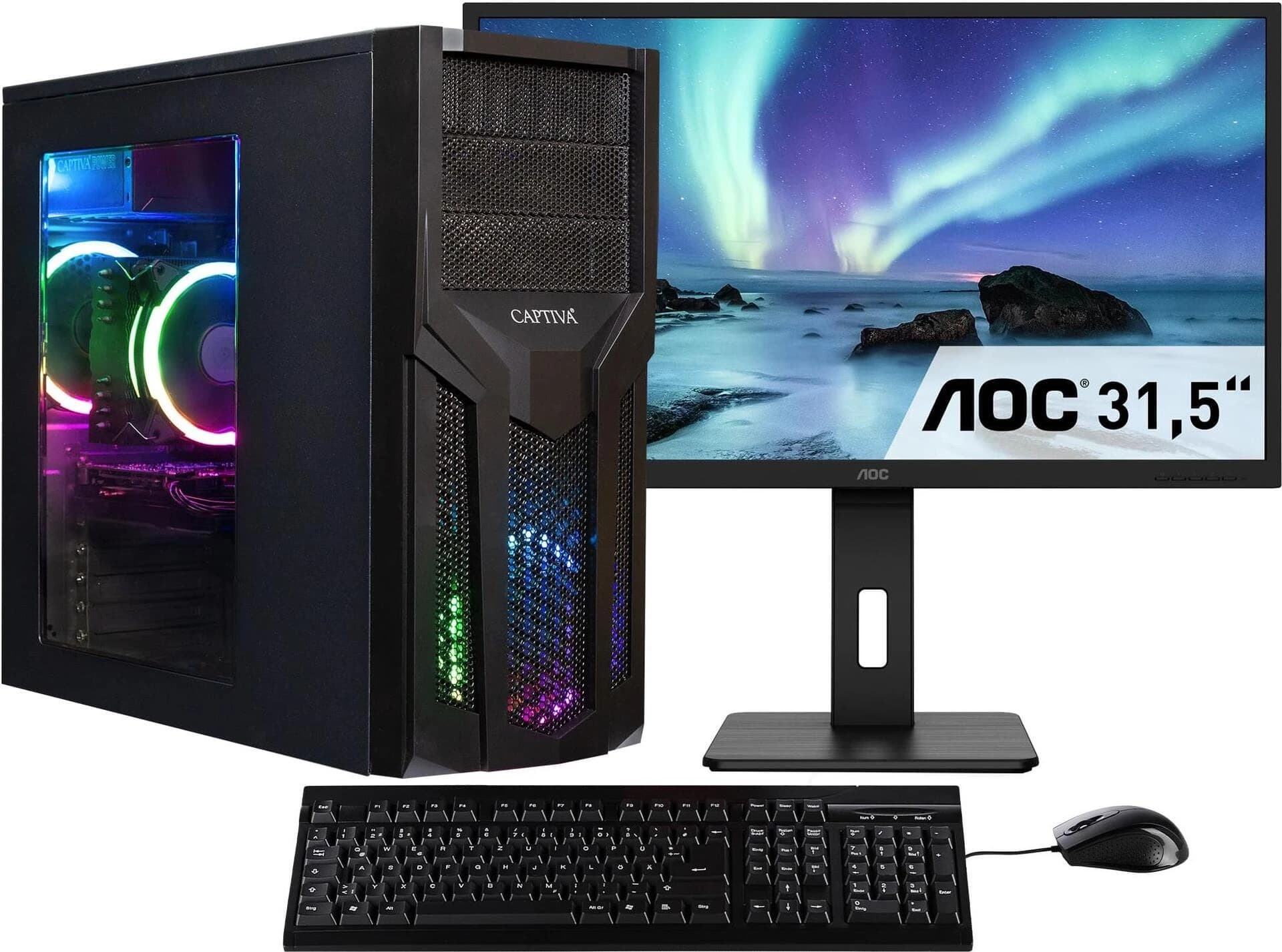 CAPTIVA PC Power Starter R80-035 TFT rinkinys (AMD Ryzen 5 5600G, 32GB DDR4, 1TB SSD, DVD-RW, MSI, WLAN