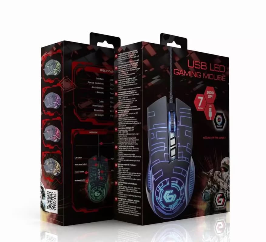 Gembird USB Gaming/Black Musg-RGB-01